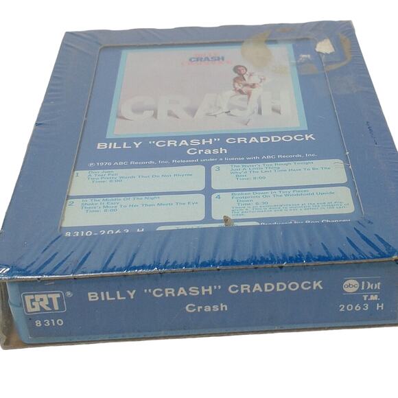 Billy Crash Craddock CRASH 8 Track Tape New & Sealed - Picture 5 of 5